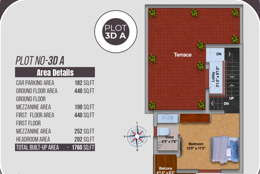 06_PLOT-3D-A-First-Floor-Mezzanine-to-Terrace-Floor-Plan